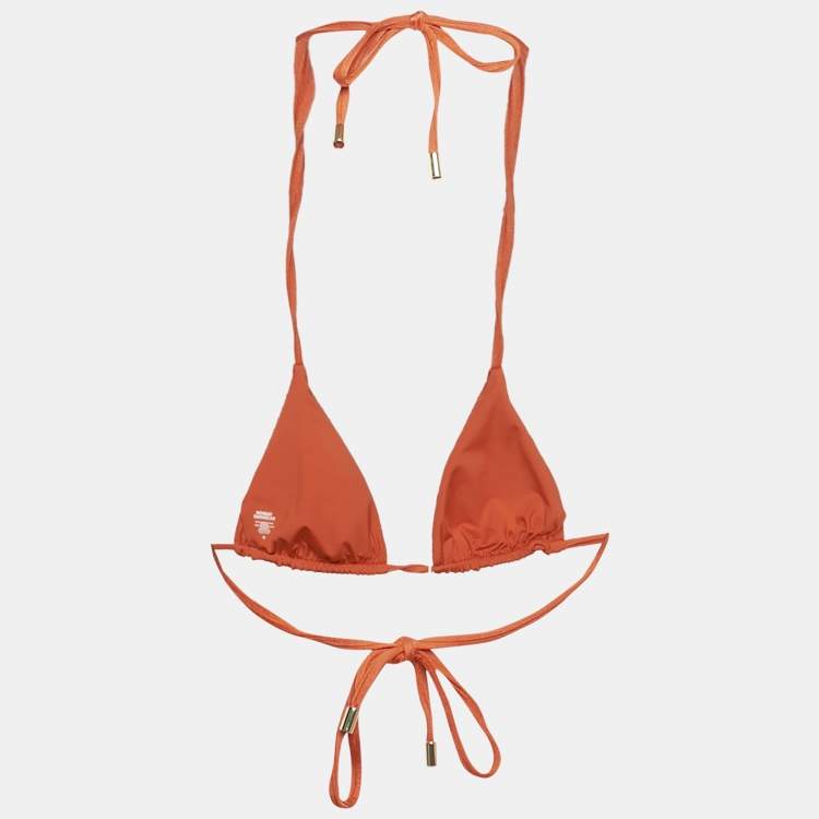 Pre Owned Monday Swimwear Orange Rib Knit Palma Top M