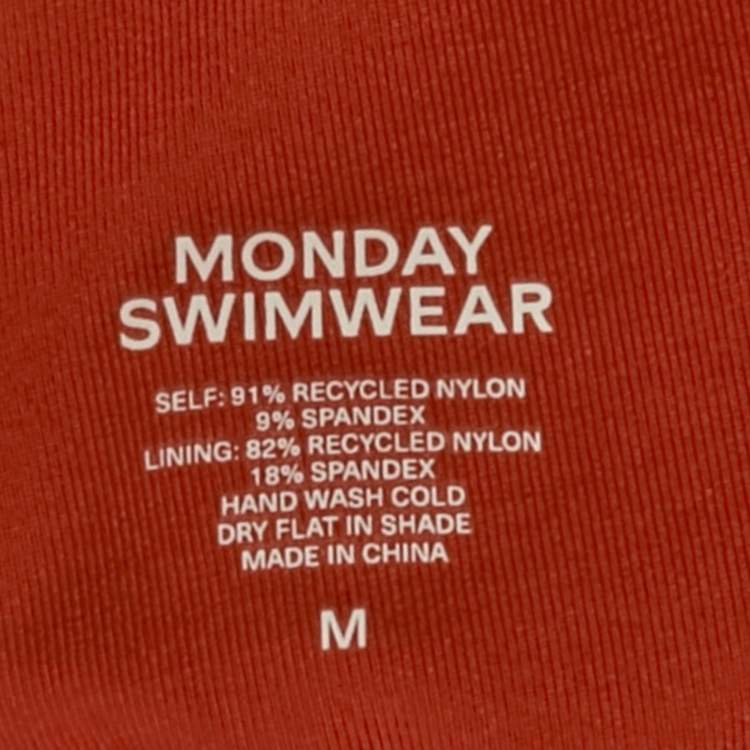 Pre Owned Monday Swimwear Orange Rib Knit Palma Top M