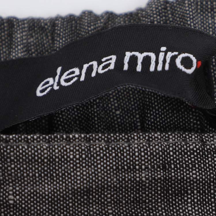 Pre Owned Elena Miro Grey Linen Regular Leg Pants XXL
