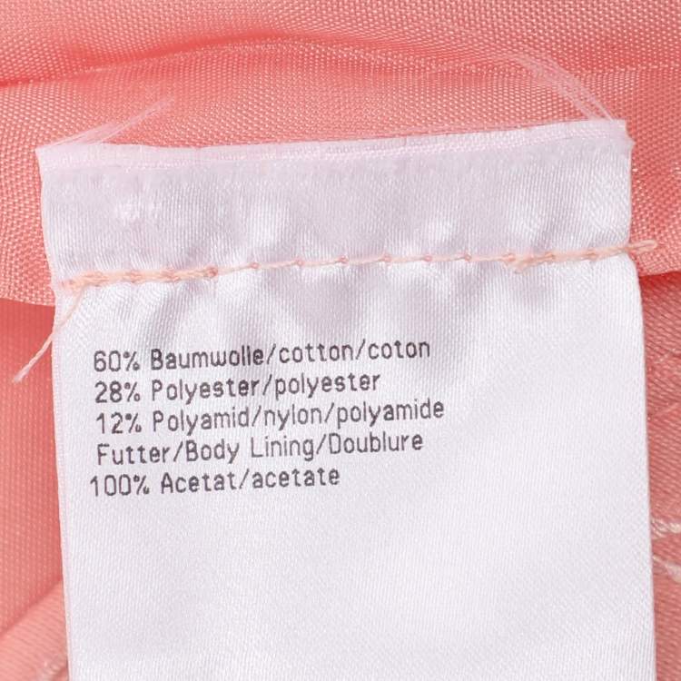 Pre Owned Basler Peach Jacquard Square Stone Details Blazer XXXL