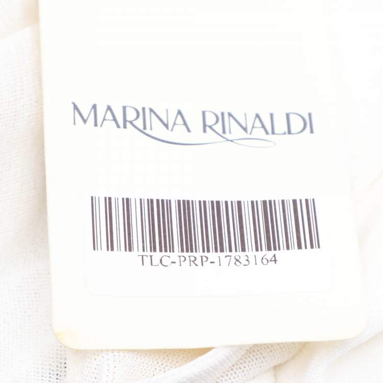 Pre Owned Marina Rinaldi Cream/Black Stretch Knit Cardigan L