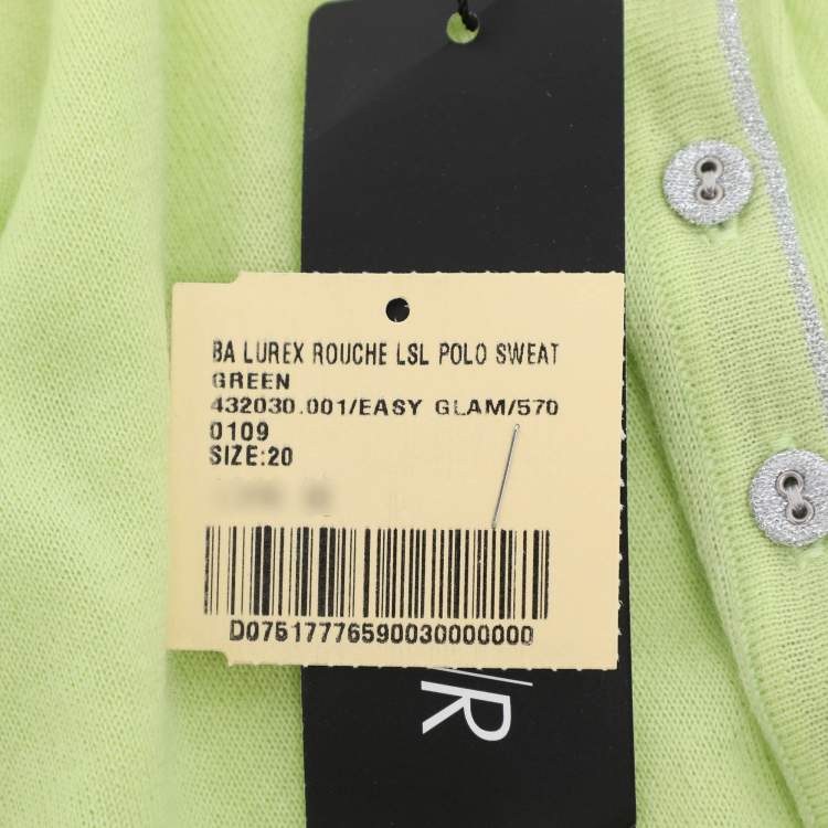 Pre Owned Basler Green Stretch Knit Long Sleeve Shirt XL