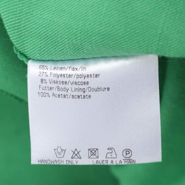 Pre Owned Basler Green Linen Blend Single Breasted Blazer XL