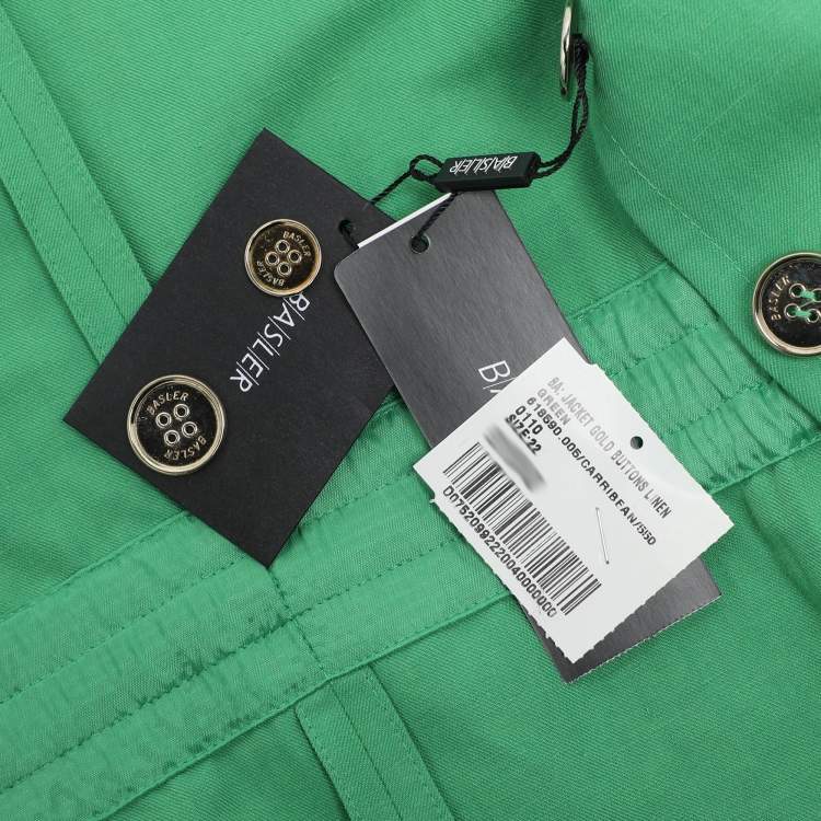 Pre Owned Basler Green Linen Blend Single Breasted Blazer XL