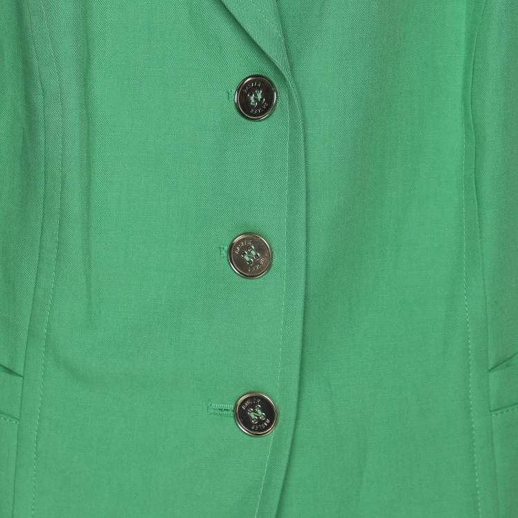 Pre Owned Basler Green Linen Blend Single Breasted Blazer XL