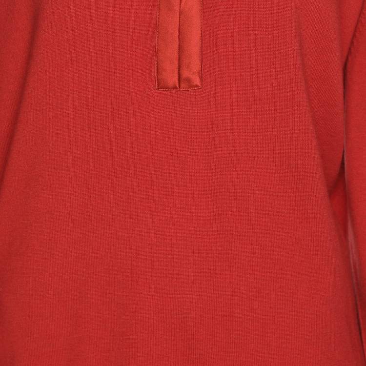 Pre Owned Basler Red Stretch Knit Long Sleeve Sweater XL