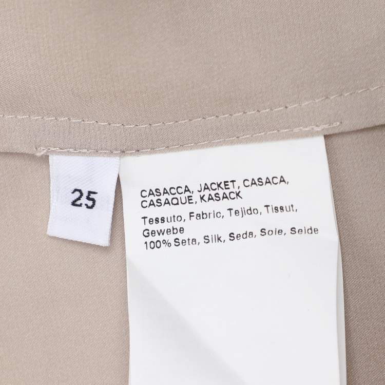 Pre Owned Marina Rinaldi Beige Satin Crystal Embellished Poncho L