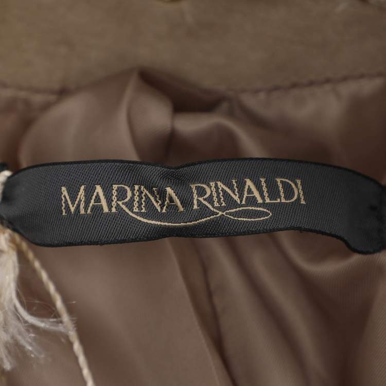 Pre Owned Marina Rinaldi Beige Suede Long Jacket L