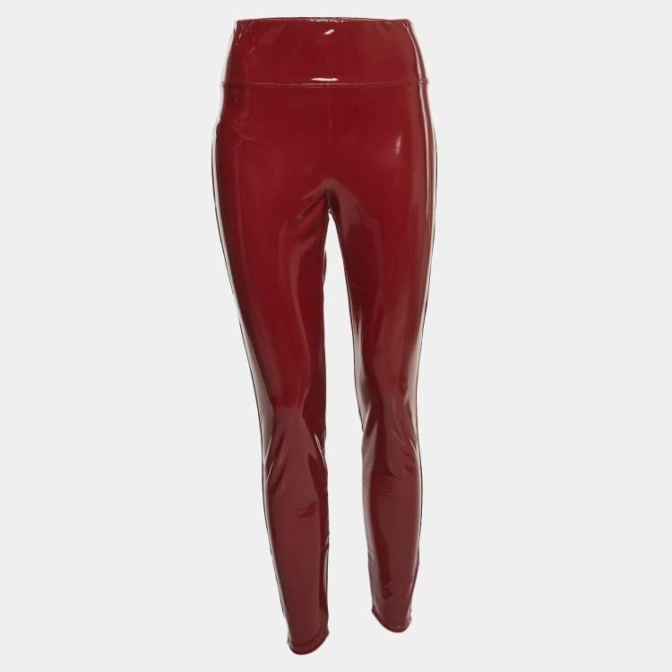 Red Faux Leather High Waist Full Length 