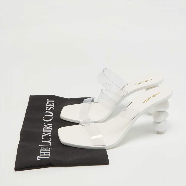 Pre Owned Cult Gaia White/Transparent PVC Slide Sandals Size 39