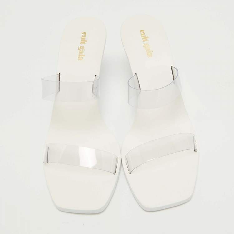Pre Owned Cult Gaia White/Transparent PVC Slide Sandals Size 39