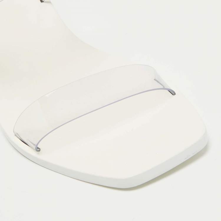 Pre Owned Cult Gaia White/Transparent PVC Slide Sandals Size 39