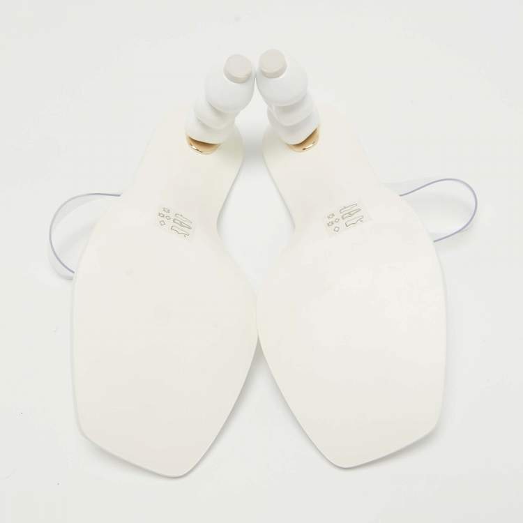 Pre Owned Cult Gaia White/Transparent PVC Slide Sandals Size 39