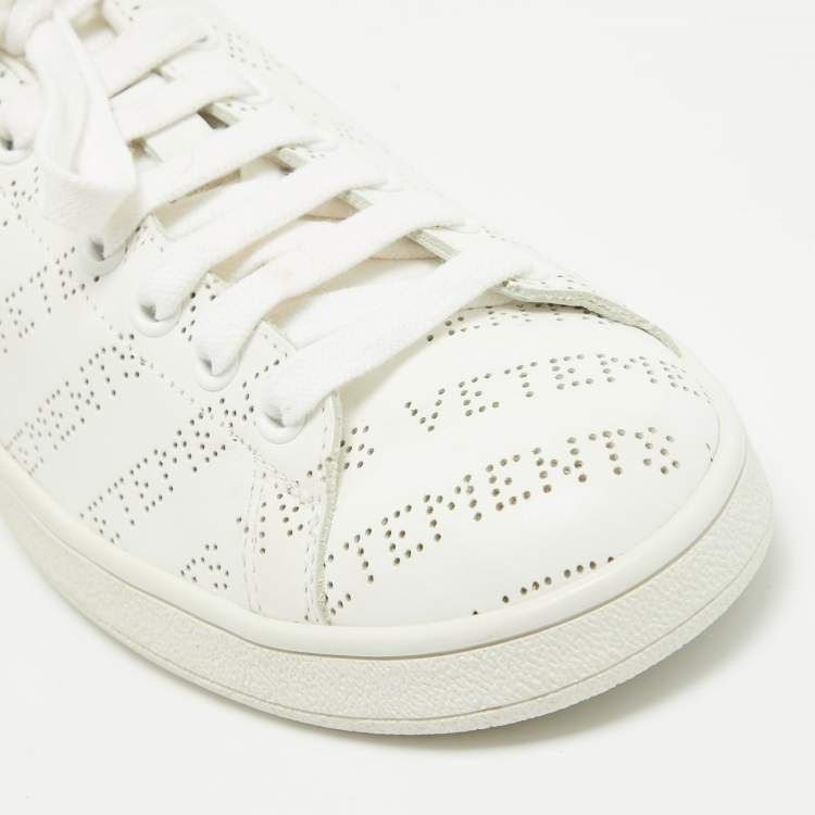 Pre Owned Vetements White Perforated Leather Low Top Sneakers Size 38