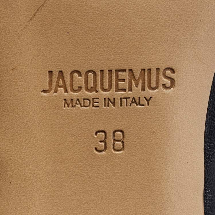 Pre Owned Jacquemus Black Leather Marathon Running Mules Size 38