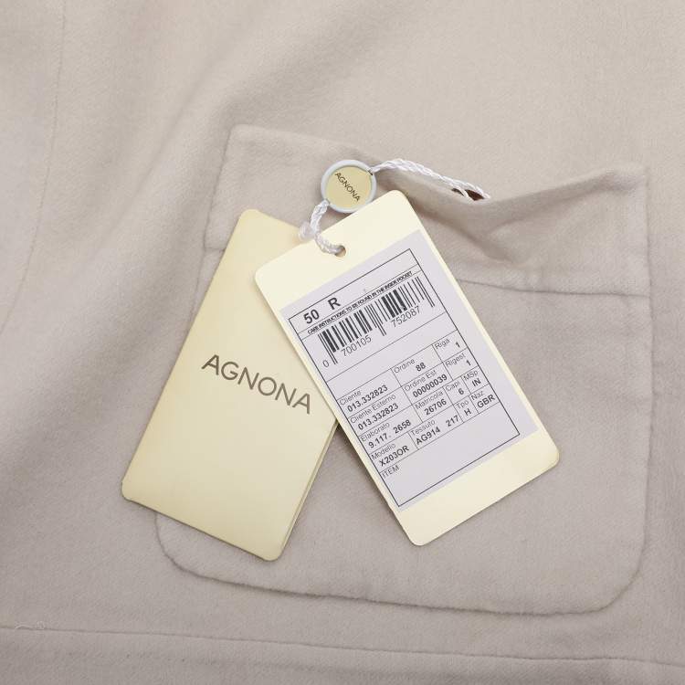 Pre Owned Agnona Light Beige Cashmere Jacket XL