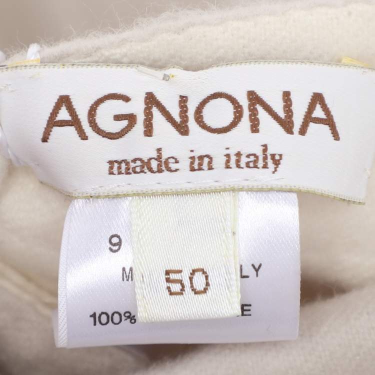 Pre Owned Agnona Light Beige Cashmere Jacket XL