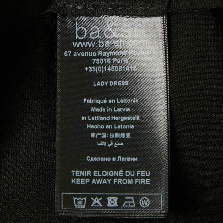 Pre Owned BA&SH Black Crepe Draped Sleeveless Mini Dress XS