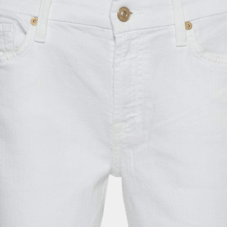 Pre Owned 7forallmankind White Denim Skinny Ankle Length Jeans M