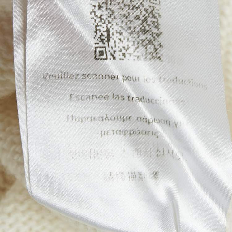 Pre Owned 8 by Yoox Off-White Cable Knit High Neck Long Dress S