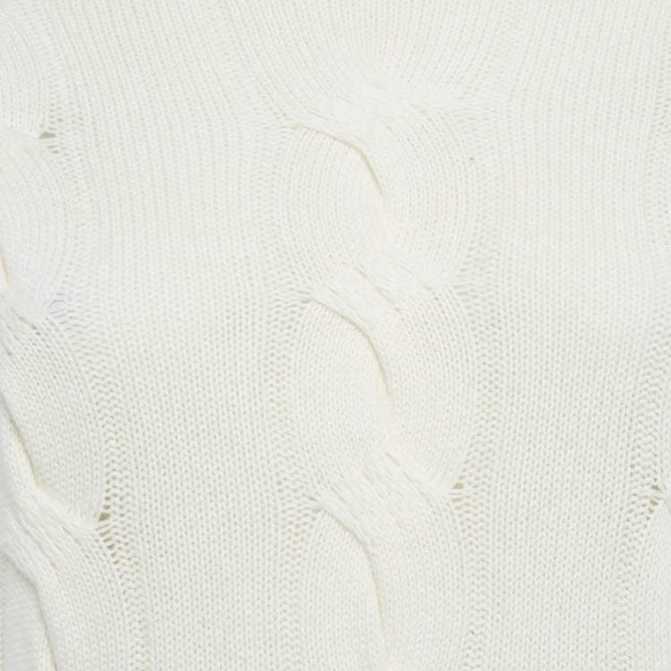 Pre Owned 8 by Yoox Off-White Cable Knit High Neck Long Dress S