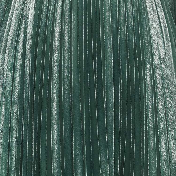 Pre Owned Acler Green Plisse Shimmer Lanesfield Maxi Dress S