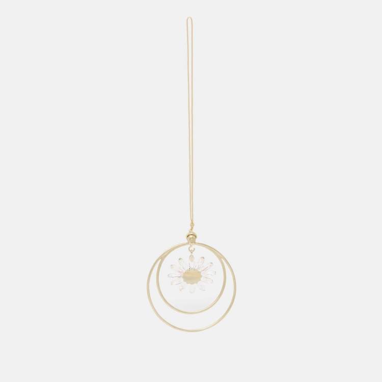 Pre Owned Swarovski Garden Tales Daisy Gold Tone Ornament Charm