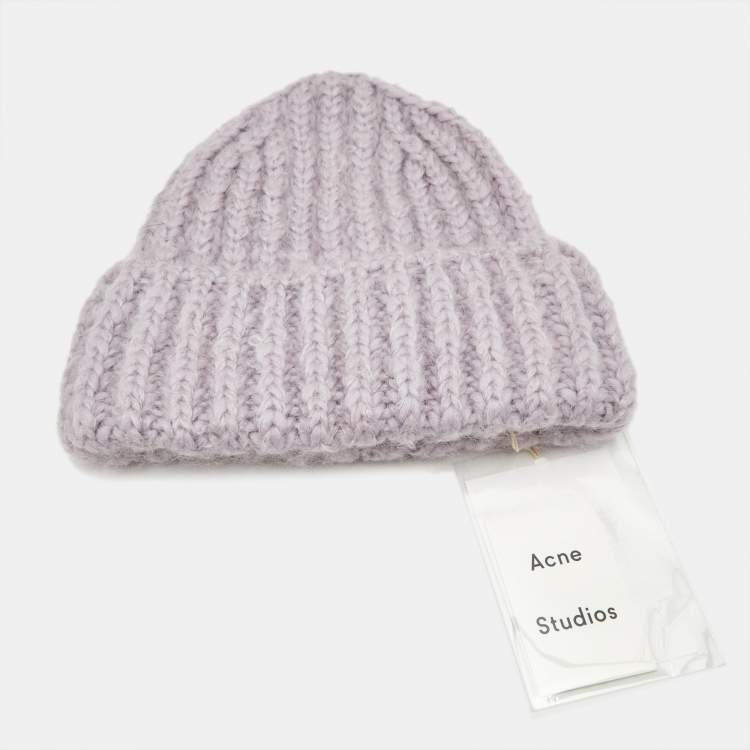 Pre Owned Acne Studios Lavender Bay Chunky Hat Paw Beanie One Size 