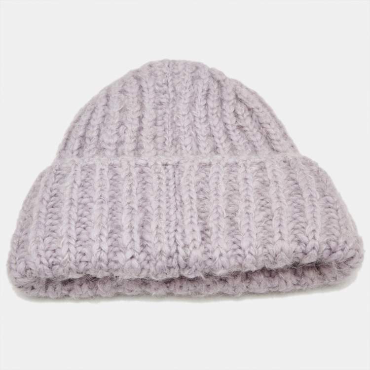 Pre Owned Acne Studios Lavender Bay Chunky Hat Paw Beanie One Size 
