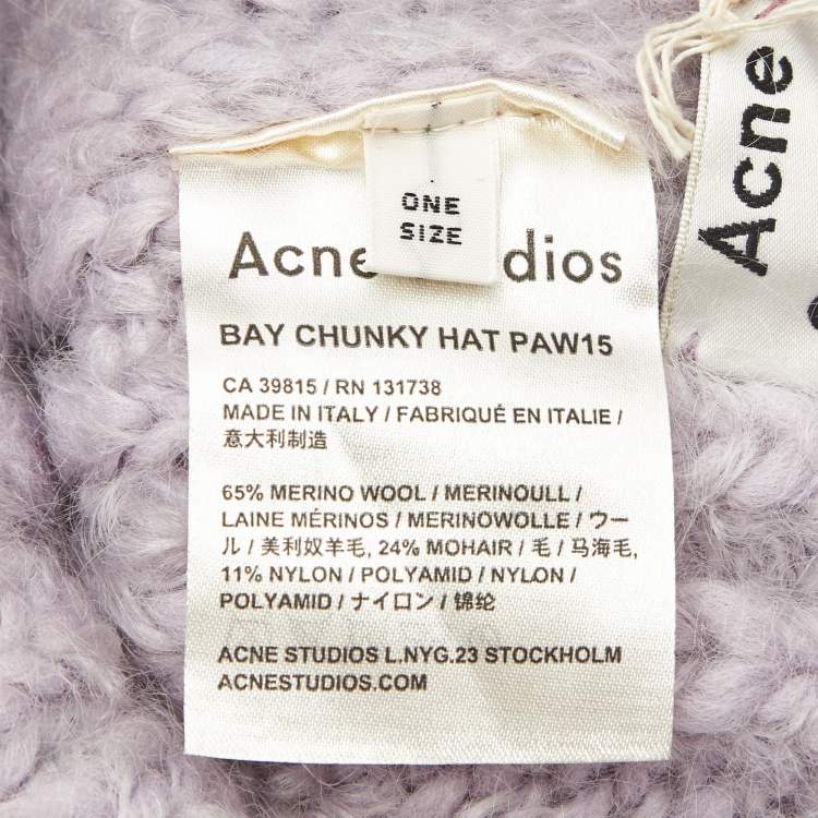 Pre Owned Acne Studios Lavender Bay Chunky Hat Paw Beanie One Size 