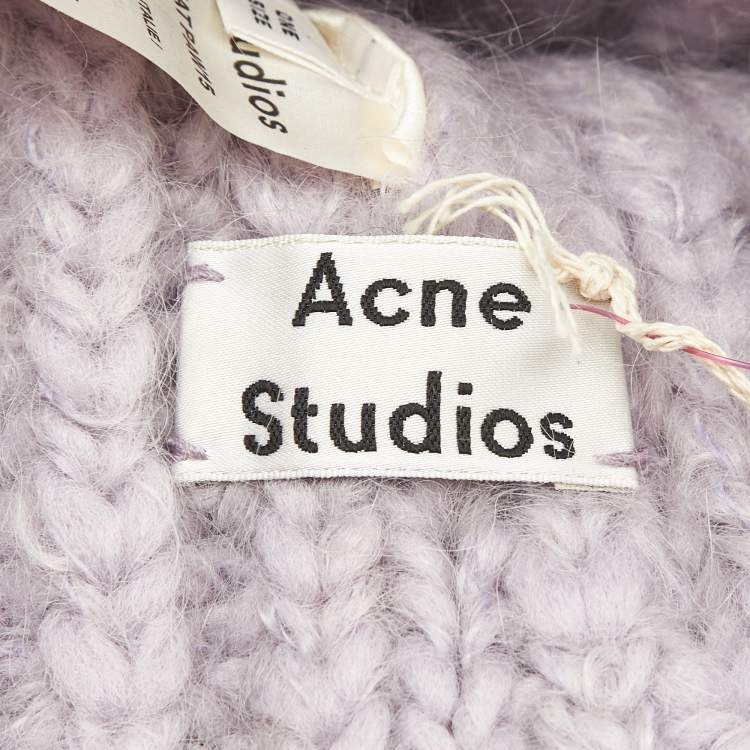 Pre Owned Acne Studios Lavender Bay Chunky Hat Paw Beanie One Size 