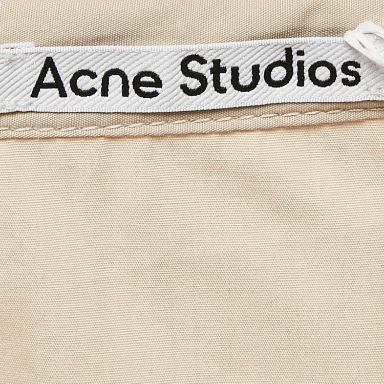 Pre Owned Acne Studios Beige Cotton Asymmetric Wrap Skirt XS