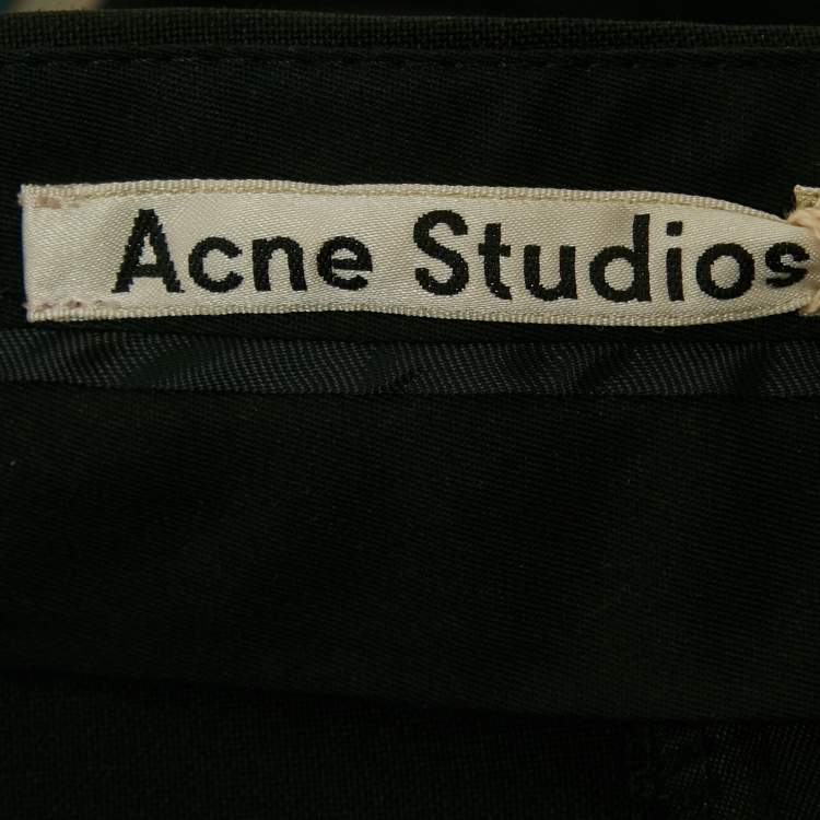 Pre Owned Acne Studios Black Wool Formal Trousers S