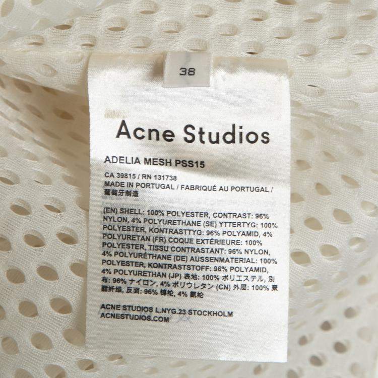 Pre Owned Acne Studios White Perforated Mesh Sleeveless Adelia Shirt M