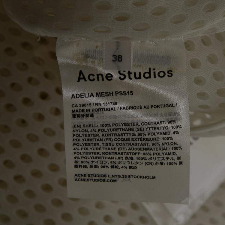 Pre Owned Acne Studios White Perforated Mesh Sleeveless Adelia Shirt M