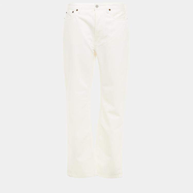 Pre Owned Acne Studios Bla Konst White Cotton Straight Leg Jeans M (SIZE 30)
