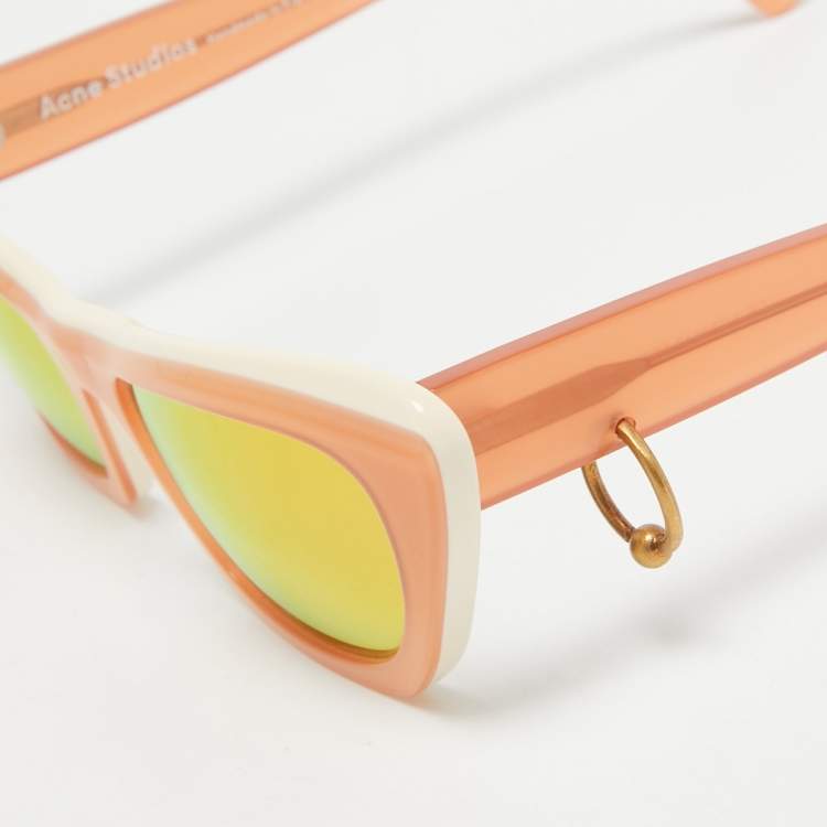 Pre Owned Acne Studios Two Tone/Grey Pierced Azalt Cat-Eye Sunglasses