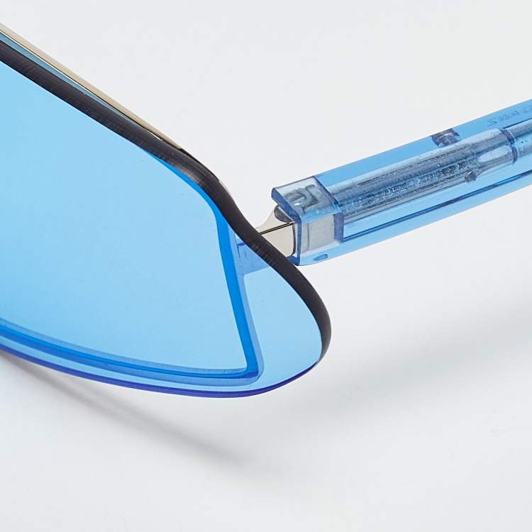 Pre Owned Acne Studios Blue c30016 Bornt Shield Sunglasses