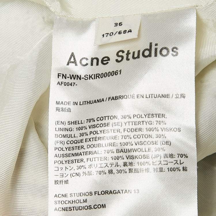 Pre Owned Acne Studios Beige Plaid Cotton Mini Wrap Skirt S