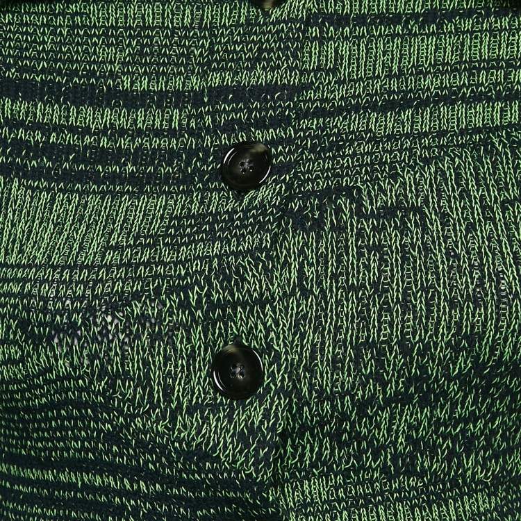 Pre Owned Acne Studios Green Wool Blend Knit Buttoned Cardigan S