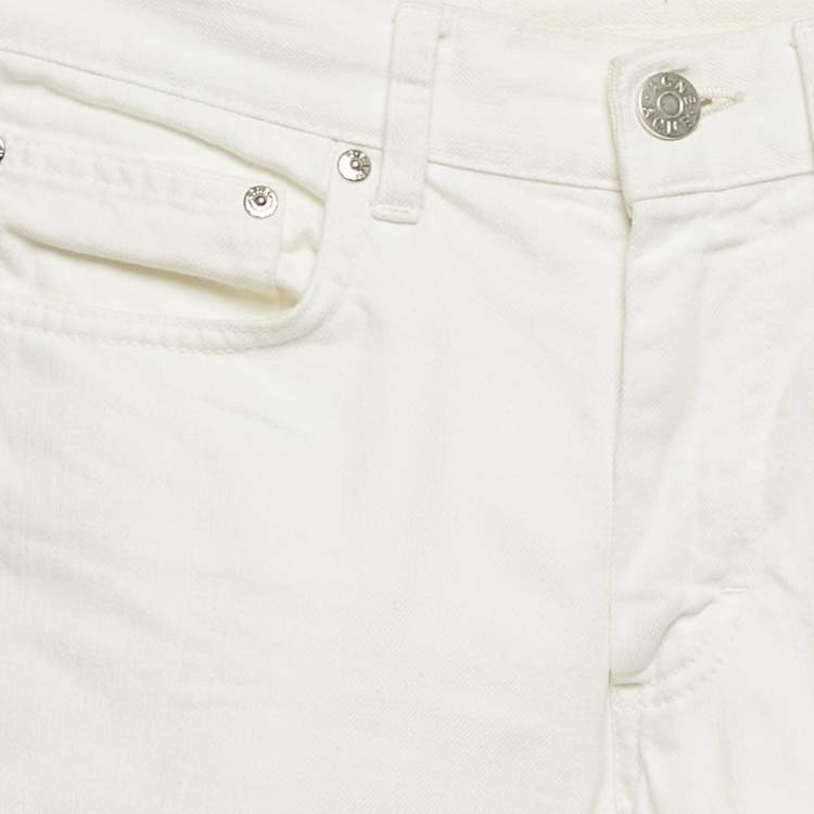 Pre Owned Acne Studios White Denim Distressed Jeans S