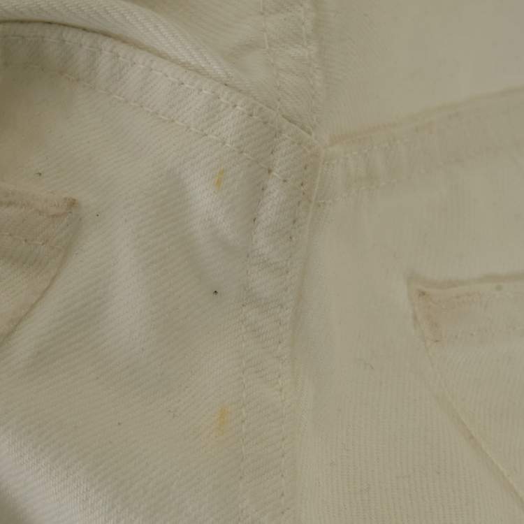 Pre Owned Acne Studios White Denim Distressed Jeans S