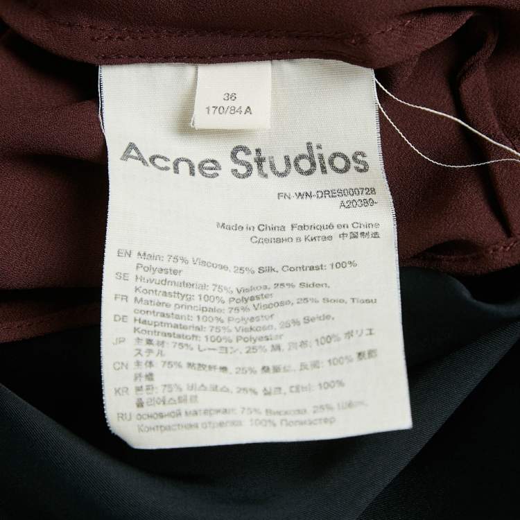 Pre Owned Acne Studios Black Satin Silk Cowl Neck Mini Slip Dress S