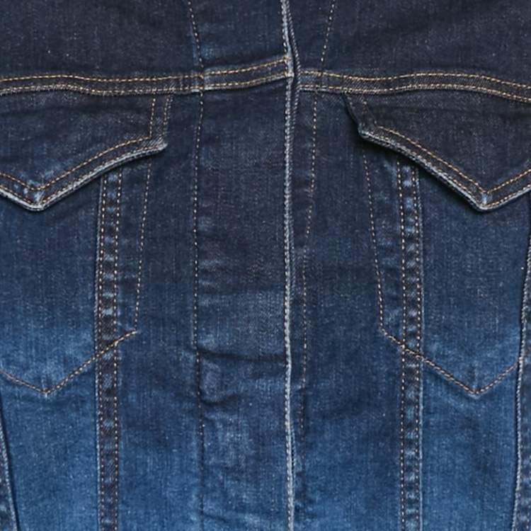 Pre Owned Acne Studios Two-Tone Blue Denim Stace Degrade Jacket S
