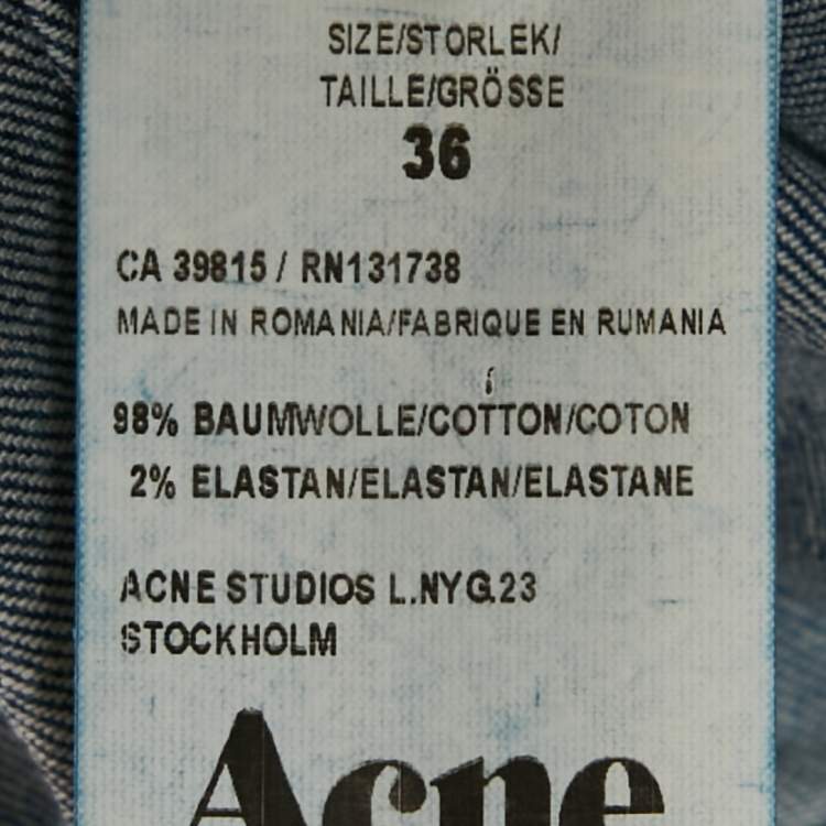 Pre Owned Acne Studios Two-Tone Blue Denim Stace Degrade Jacket S