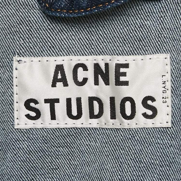 Pre Owned Acne Studios Two-Tone Blue Denim Stace Degrade Jacket S