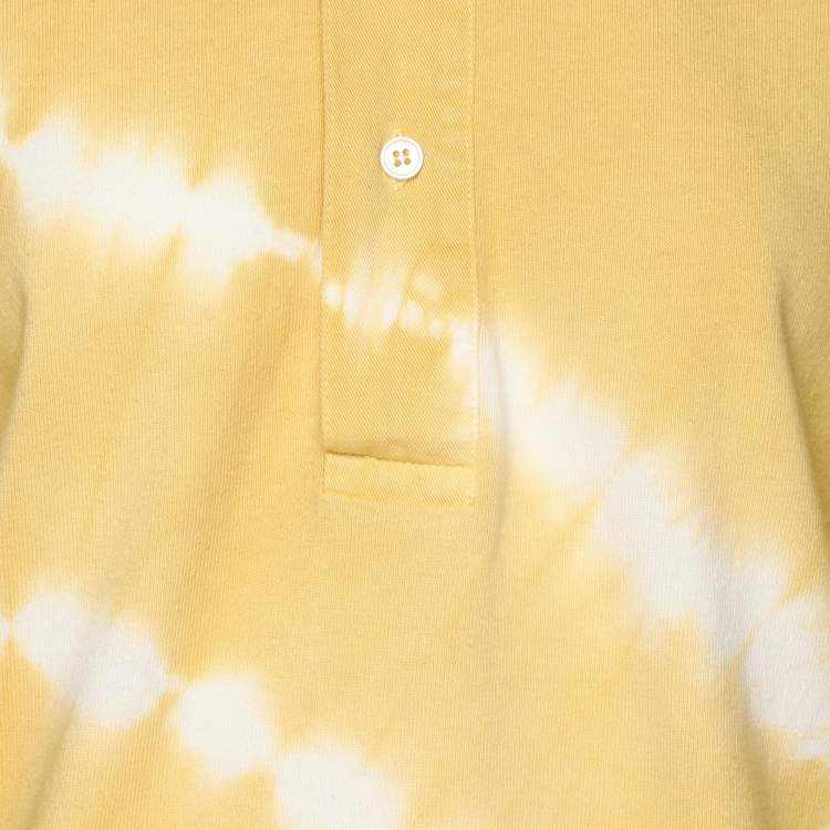 Pre Owned Acne Studios Yellow/White Tie Dye Cotton Oversized T-Shirt S