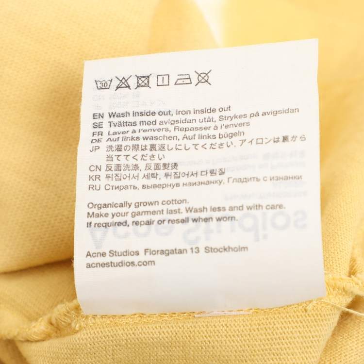 Pre Owned Acne Studios Yellow/White Tie Dye Cotton Oversized T-Shirt S