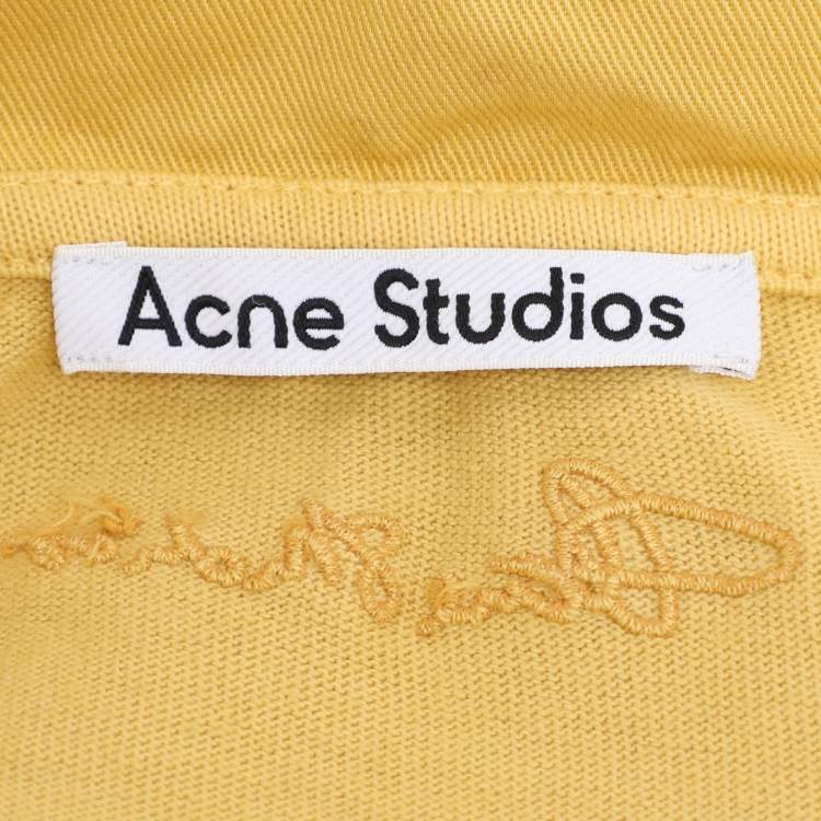 Pre Owned Acne Studios Yellow/White Tie Dye Cotton Oversized T-Shirt S