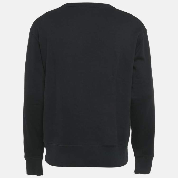 Pre Owned Acne Studios Black Cotton Fairview Face Sweatshirt M